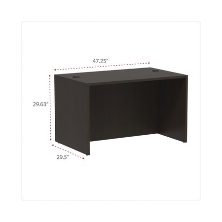 Alera Straight Front Desk, 29-1/2" D, 47-1/4" W, 29-1/2" H, Espresso, Textured Woodgrain Laminate VA214830ES